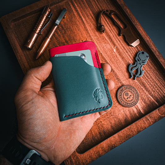 Teal and Magenta Leather Wallet