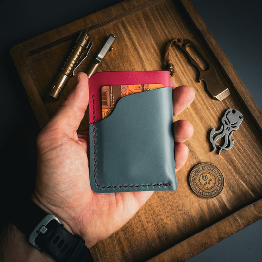 Teal and Magenta Leather Wallet