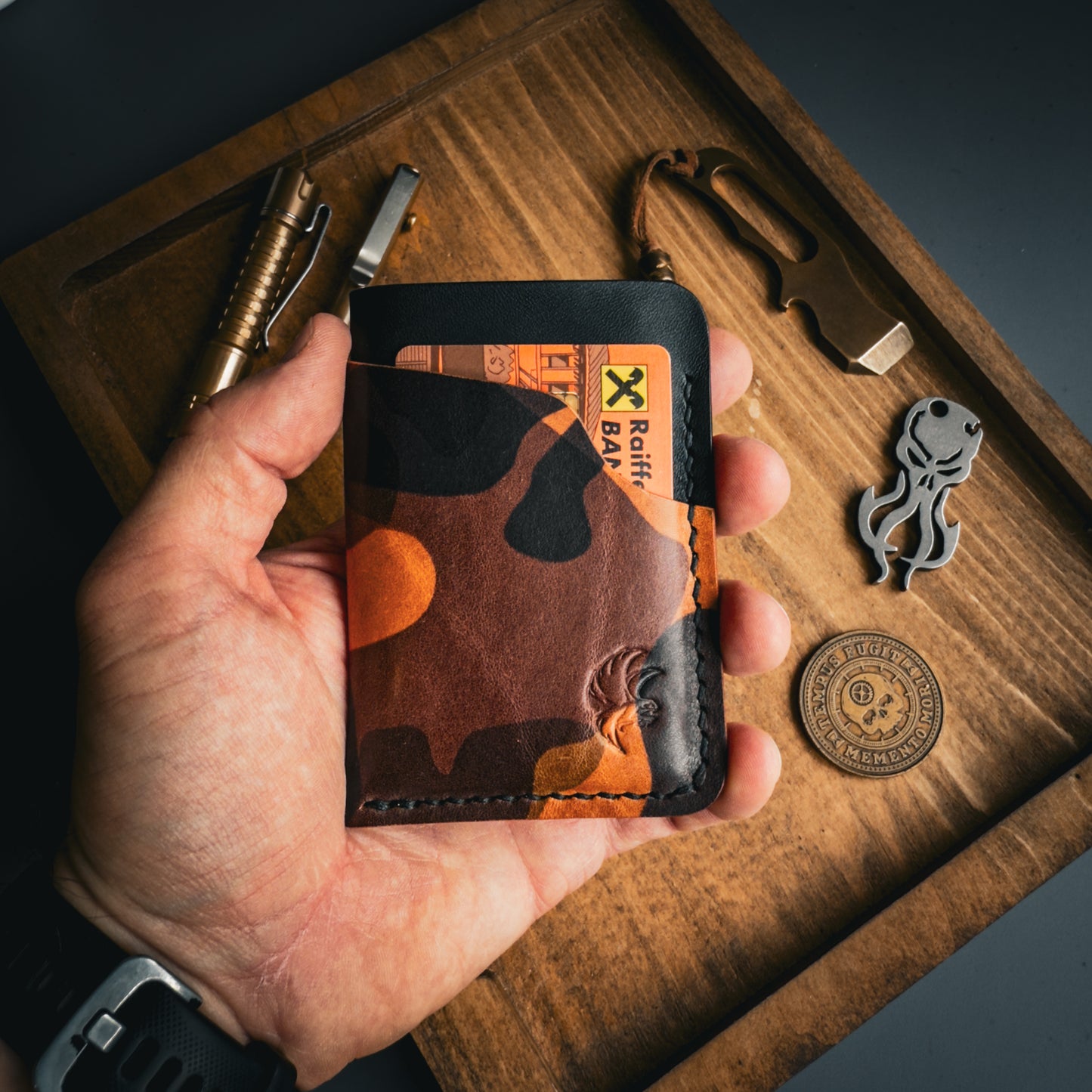 Black Camouflage Leather Wallet