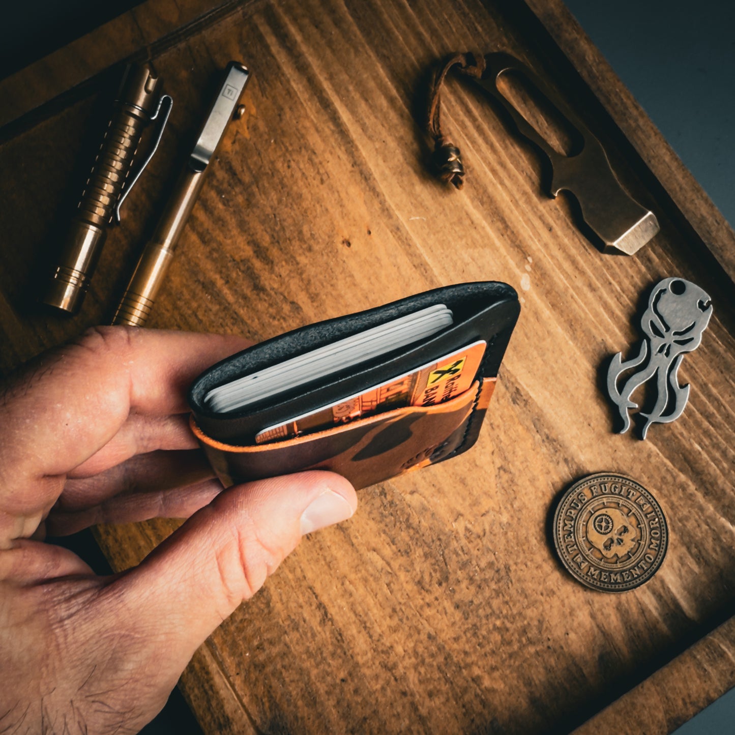 Black Camouflage Leather Wallet