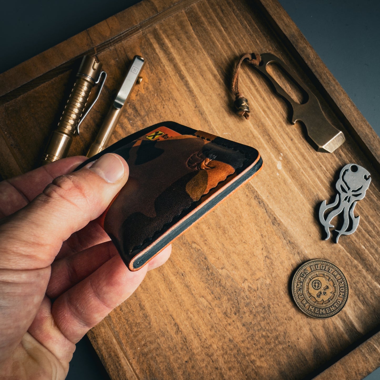 Black Camouflage Leather Wallet