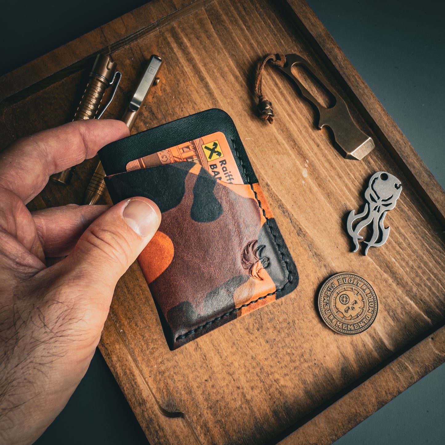 Black Camouflage Leather Wallet