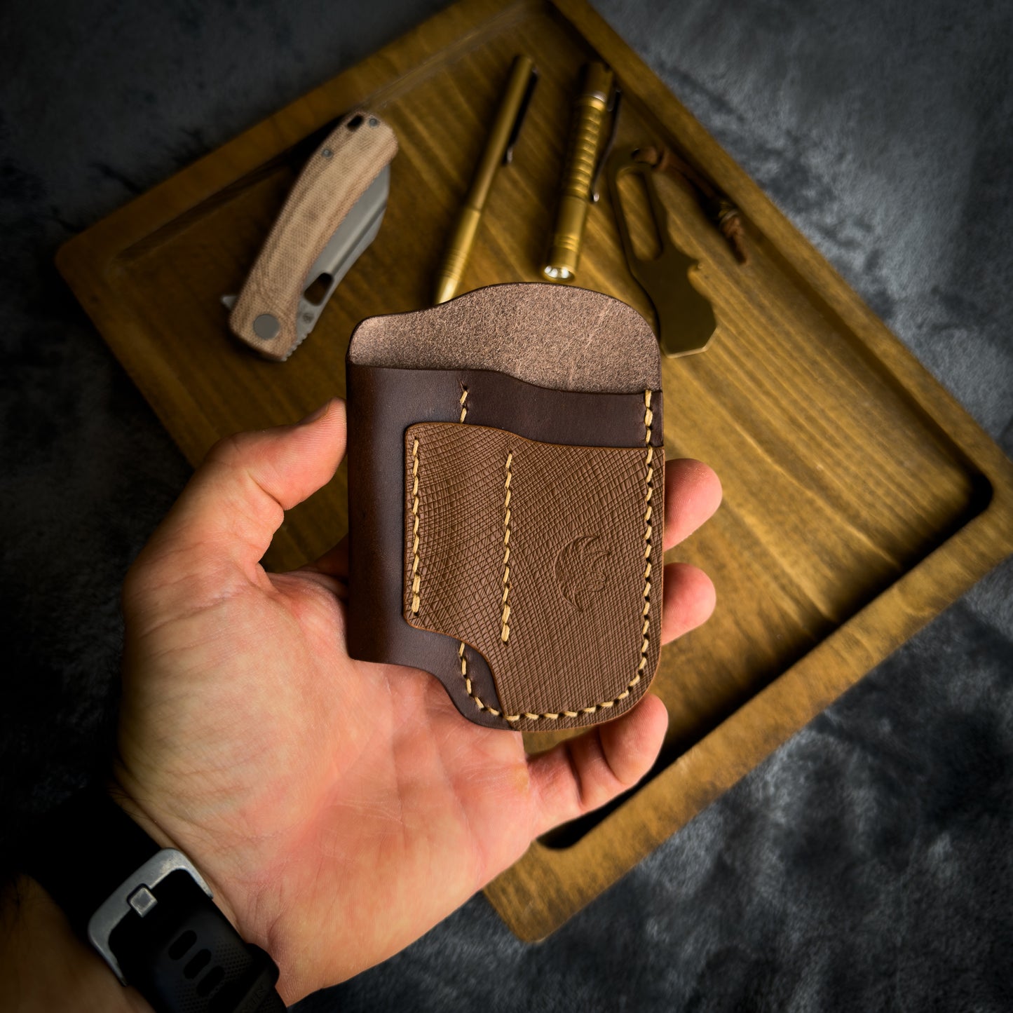 EDC Pocket Organizer (Two-Tone Brown Leather)