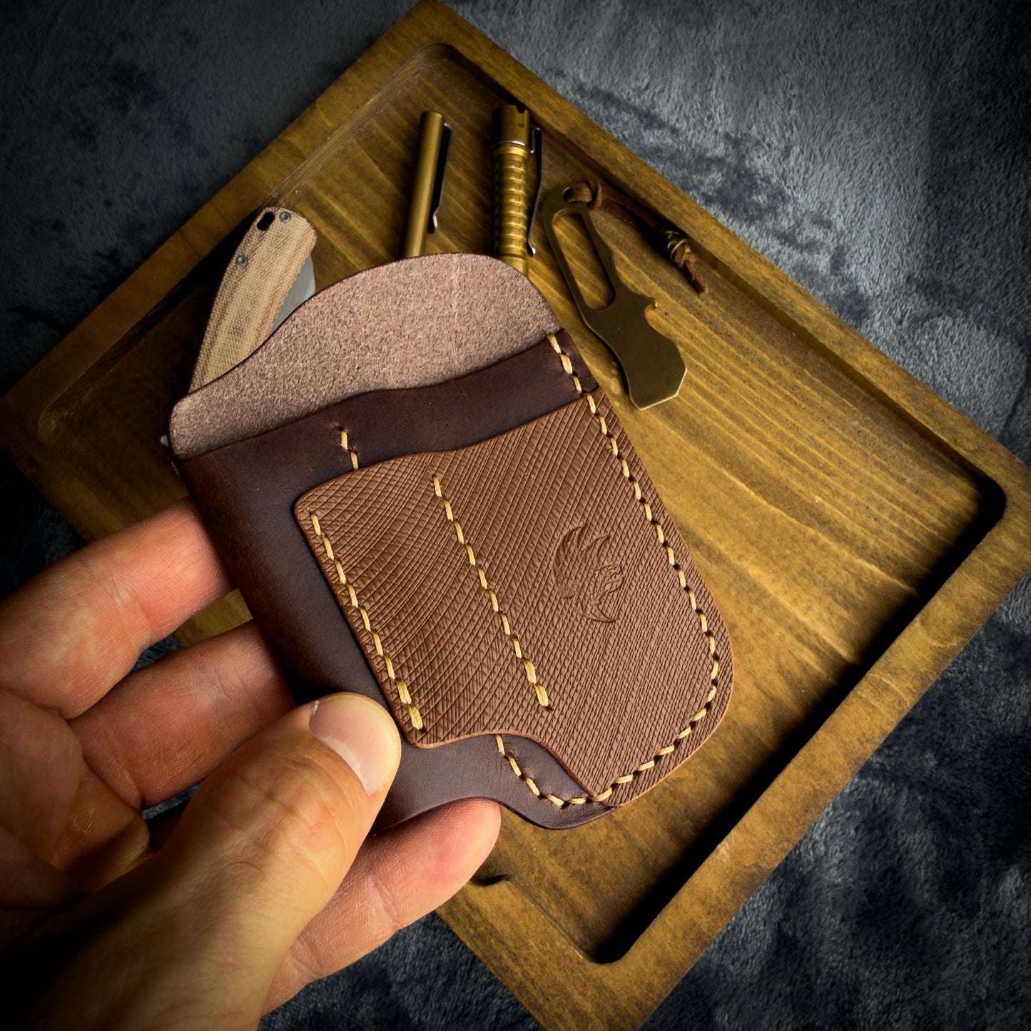 EDC Pocket Organizer (Two-Tone Brown Leather)