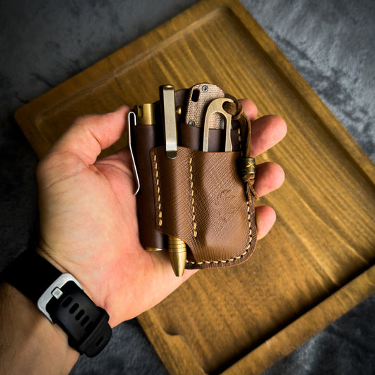 EDC Pocket Organizer (Two-Tone Brown Leather)
