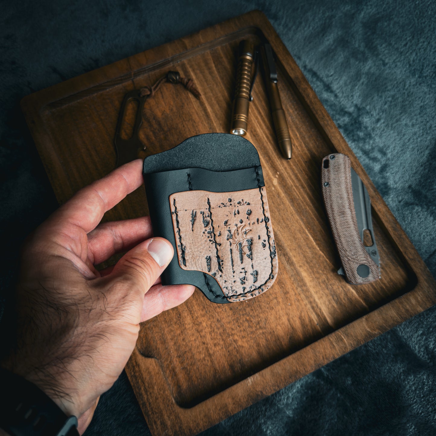 EDC Pocket Organizer (Black & Cork Taupe)
