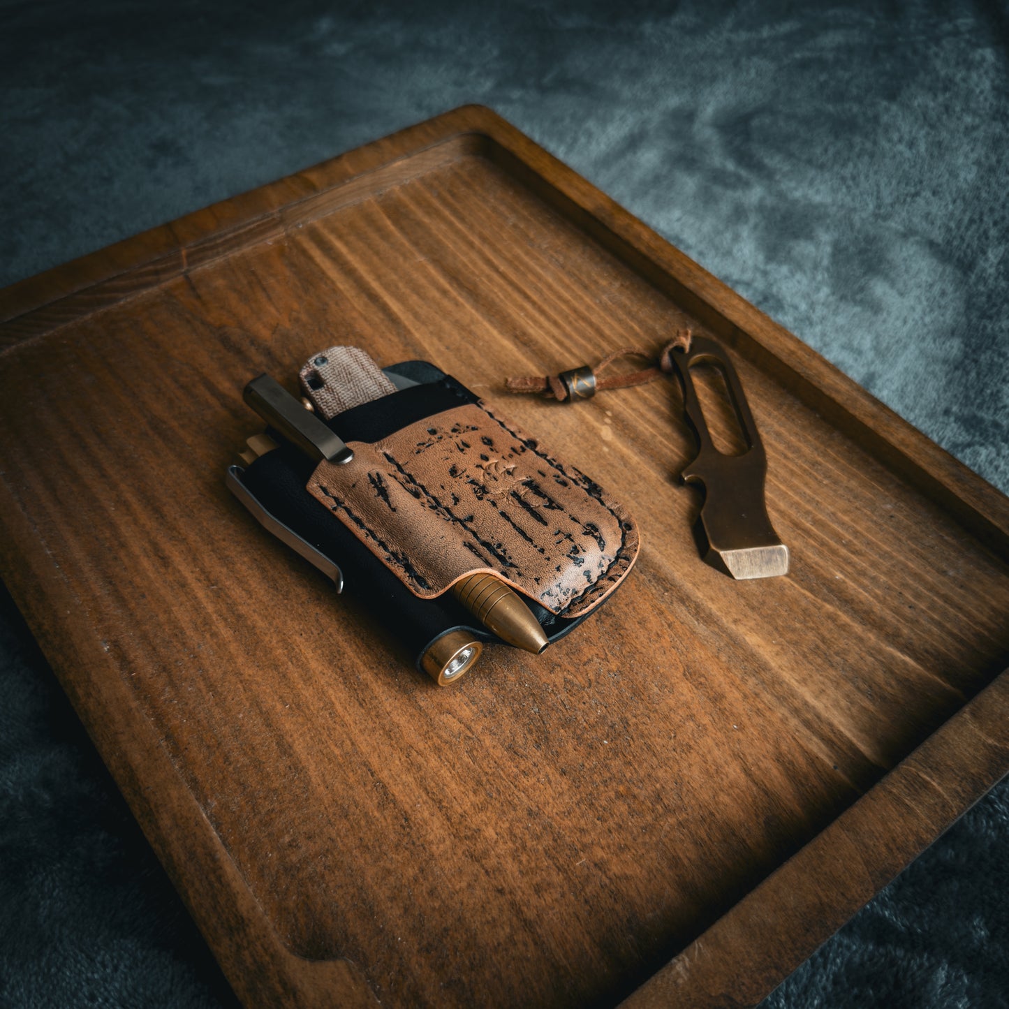 EDC Pocket Organizer (Black & Cork Taupe)