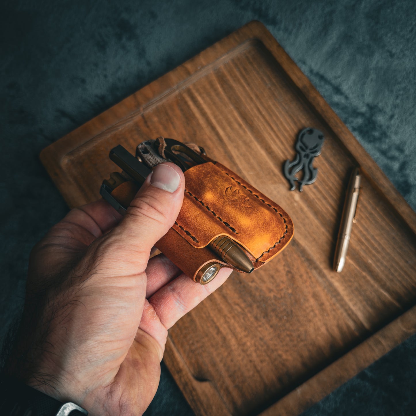 EDC Pocket Organizer (Whisky & Gaucho Oil Buffed Yellow)