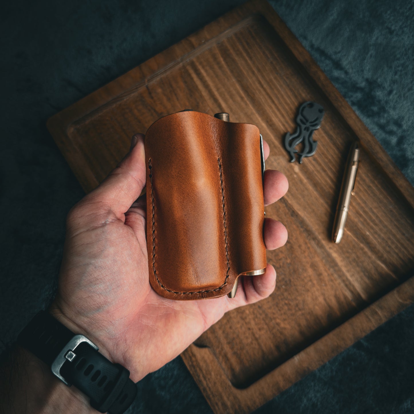 EDC Pocket Organizer (Whisky & Gaucho Oil Buffed Yellow)