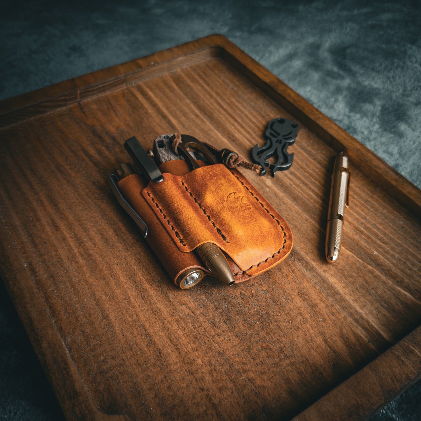 EDC Pocket Organizer (Whisky & Gaucho Oil Buffed Yellow)