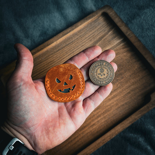 Leather EDC Coin Slip - Halloween Edition