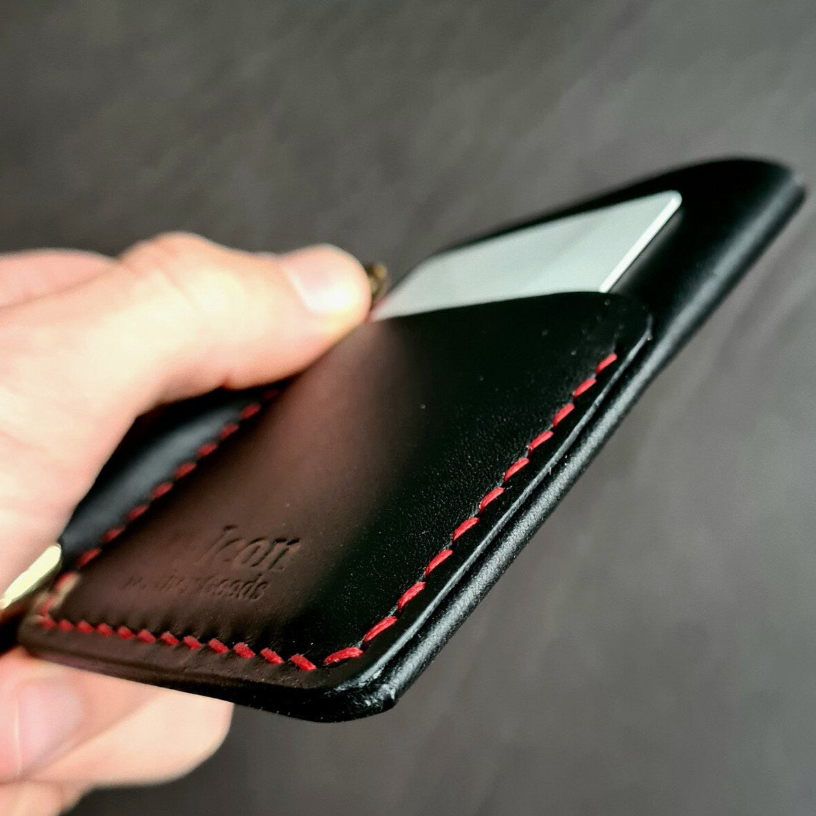 EDC leather Wallet With Slot for a Fisher Space Pen