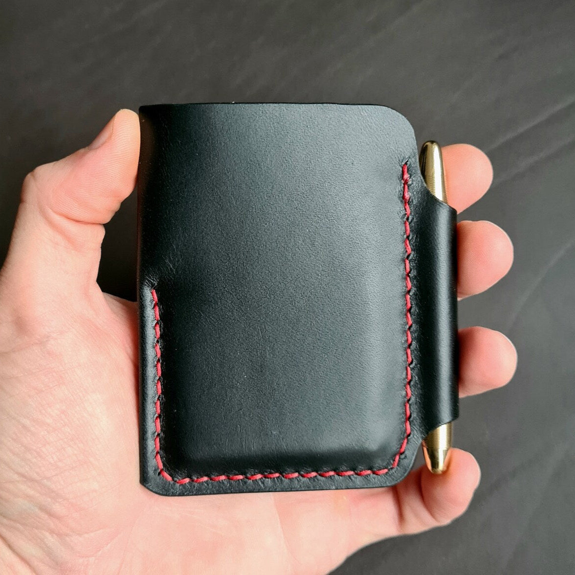 EDC leather Wallet With Slot for a Fisher Space Pen