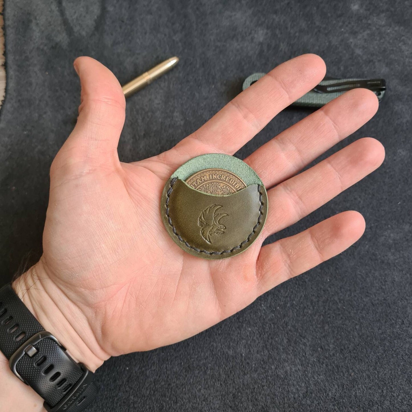 Coin Leather Slip