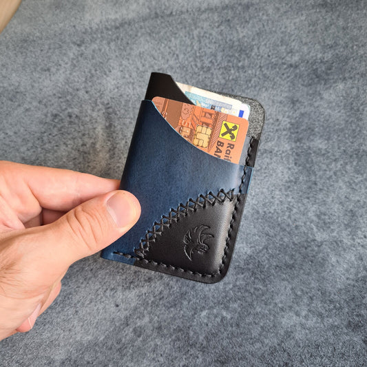 Black & Blue Minimalist Leather Wallet