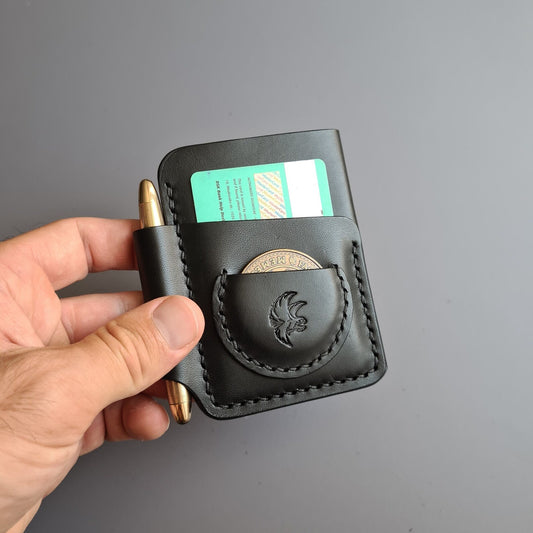 Leather Edc Wallet With Pen Slot & Coin Pocket