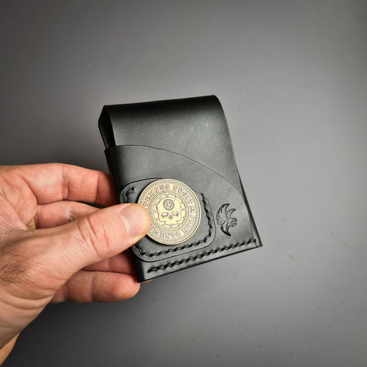 Edc Leather Wallet With Coin Pocket