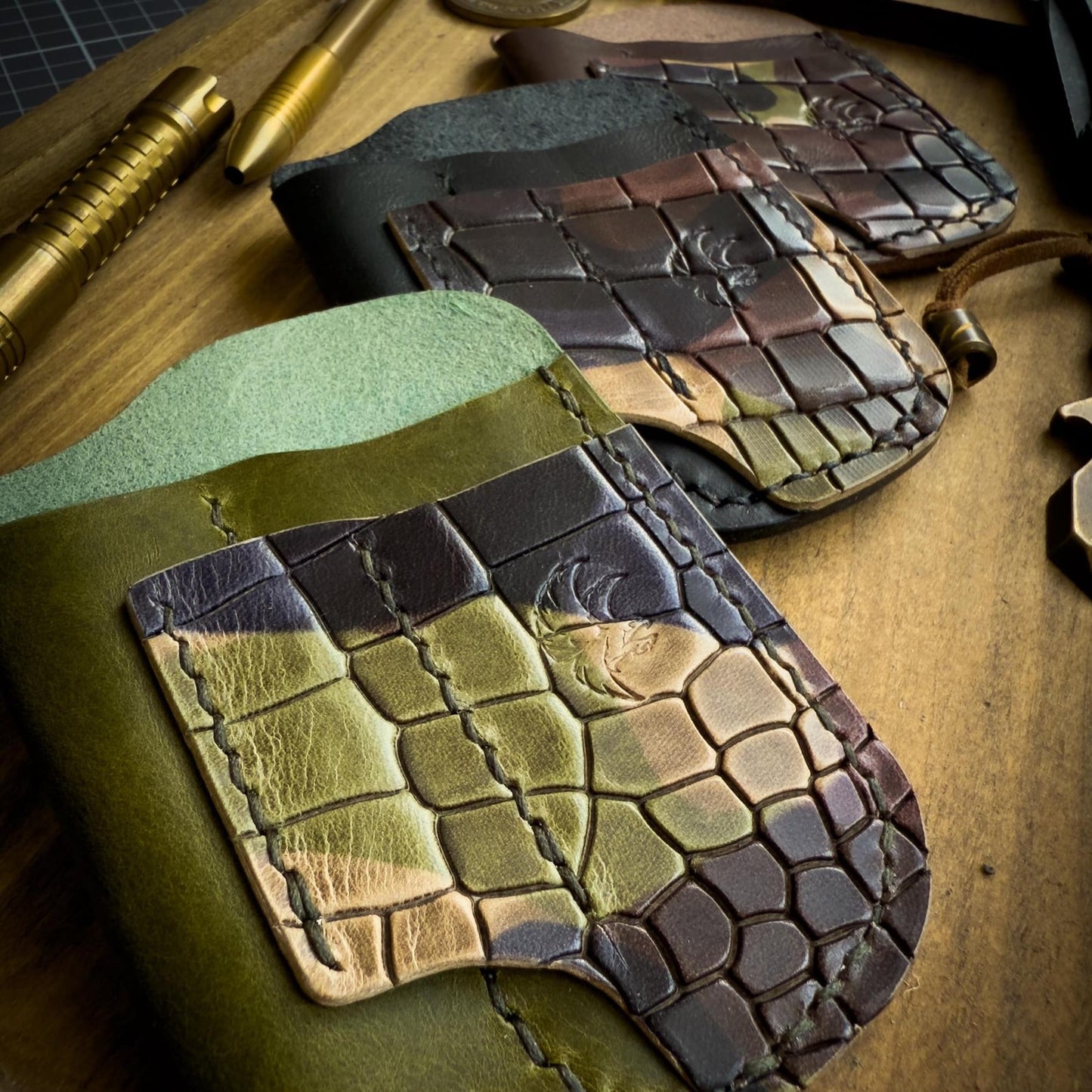 Crocco Embossed Leather Edc Pocket Organizer