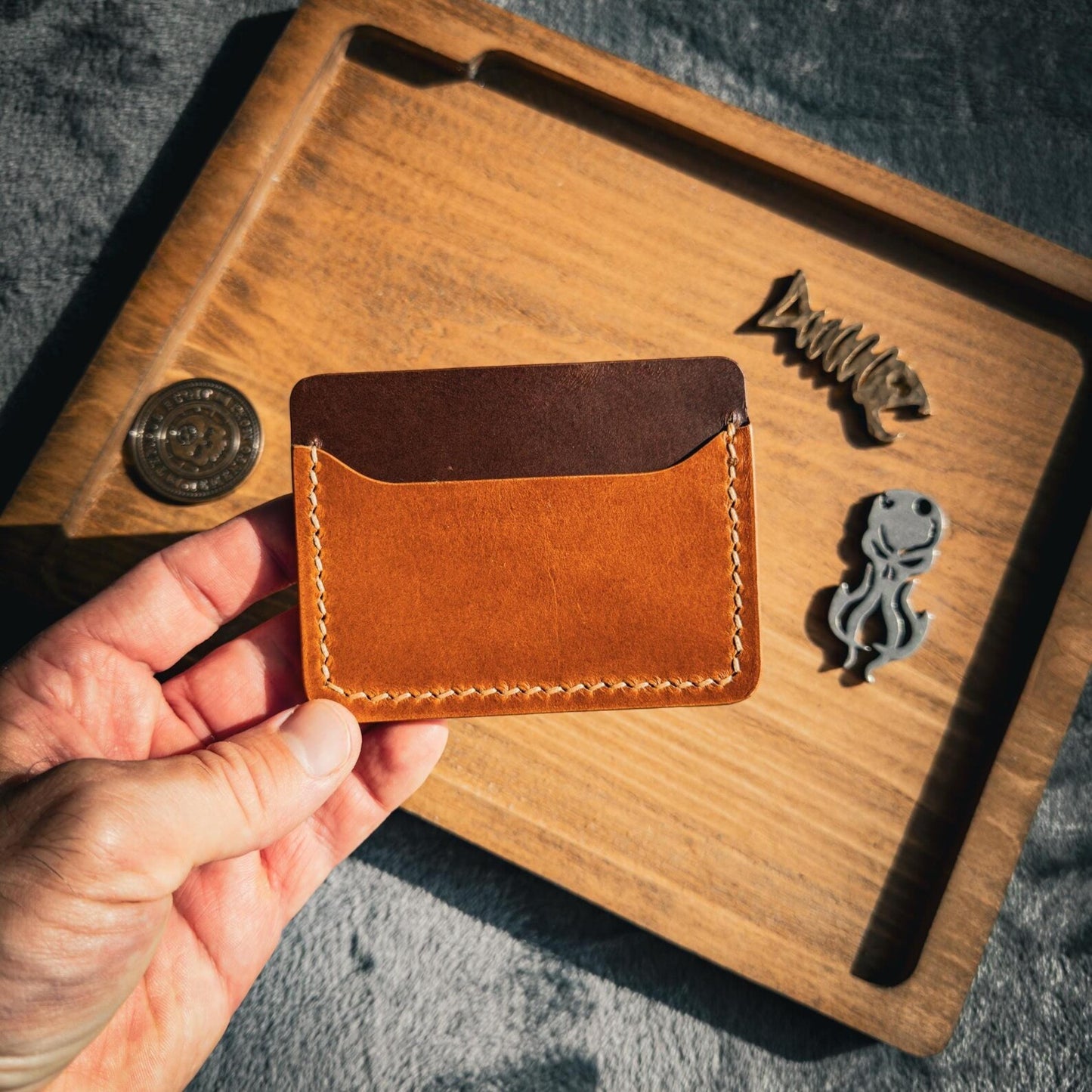 Leather EDC Wallet With Coin Pocket