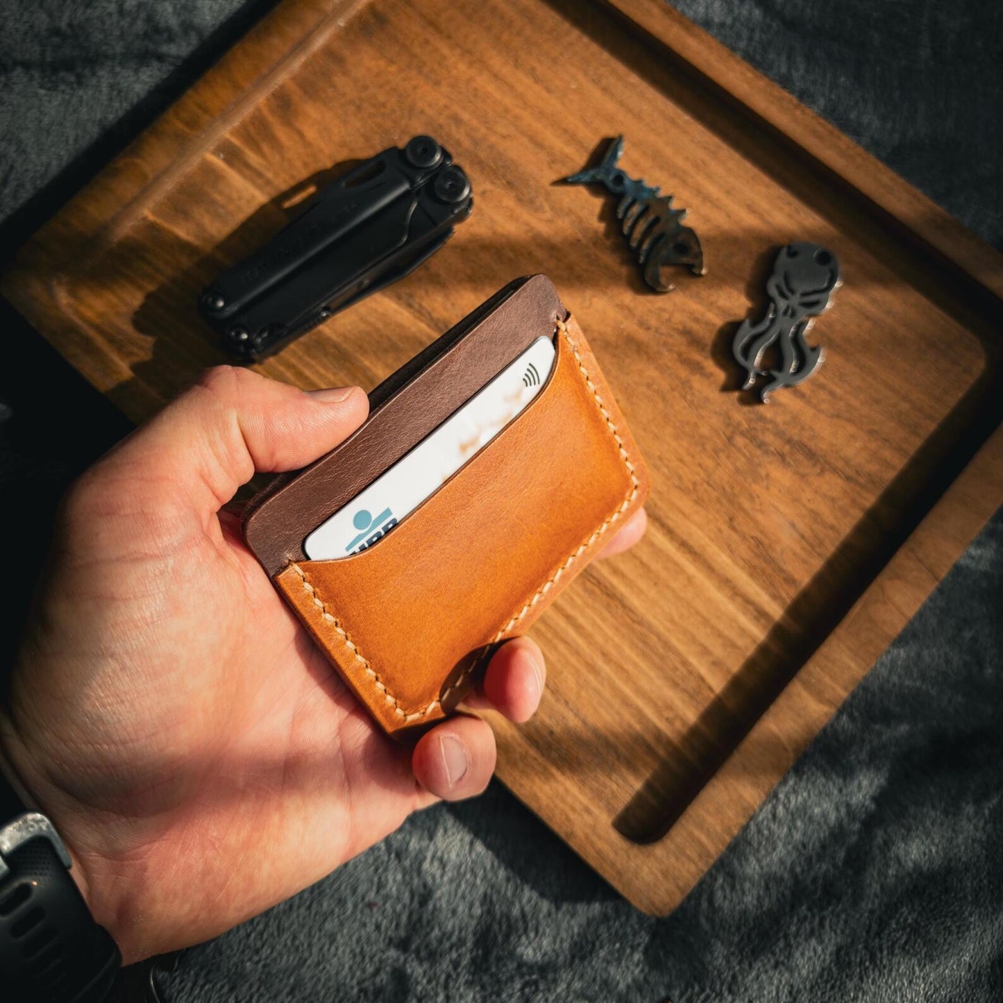 Leather EDC Wallet With Coin Pocket