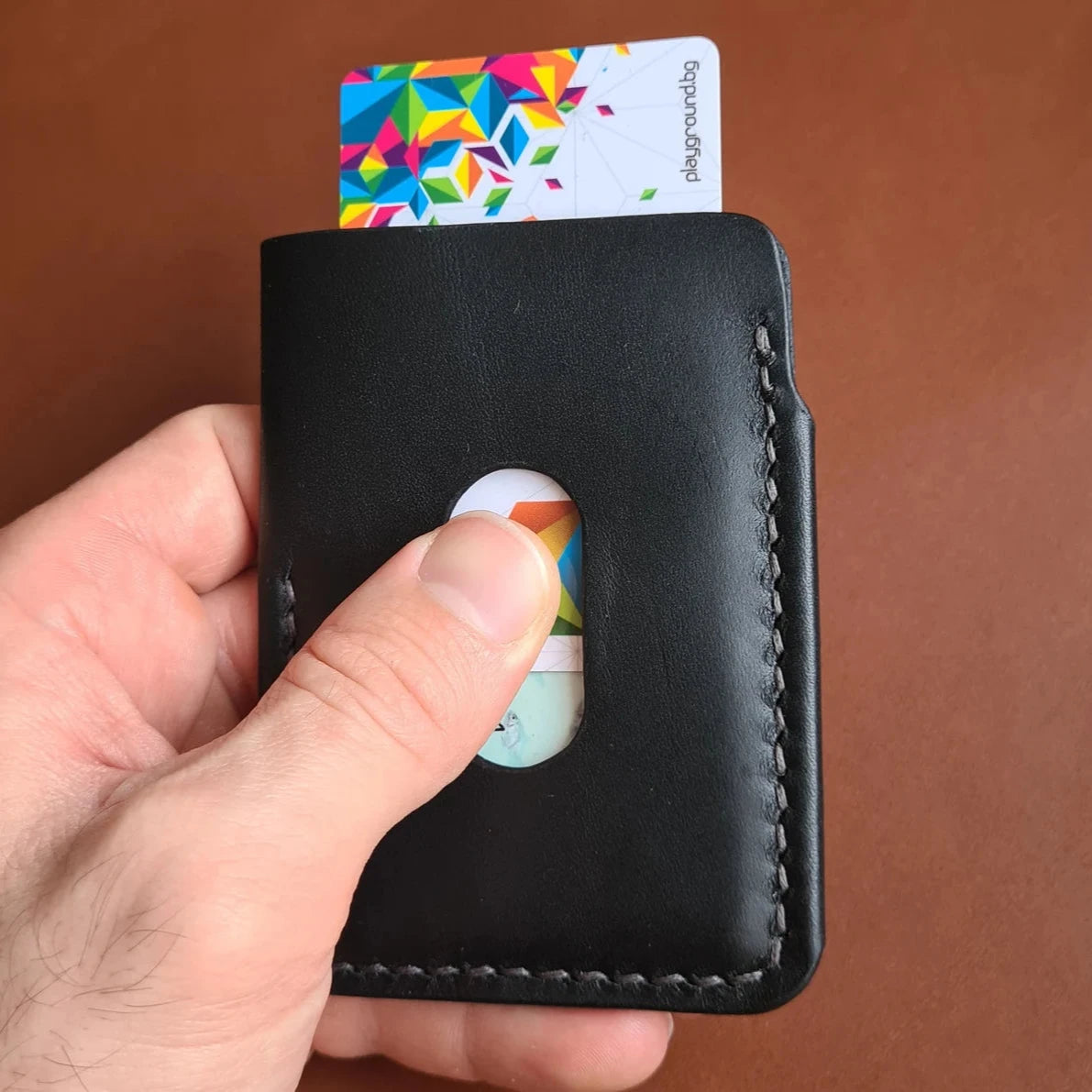 Handmade Edc Leather Wallet With Coin Pocket