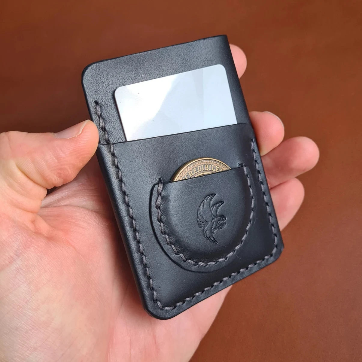 Handmade Edc Leather Wallet With Coin Pocket