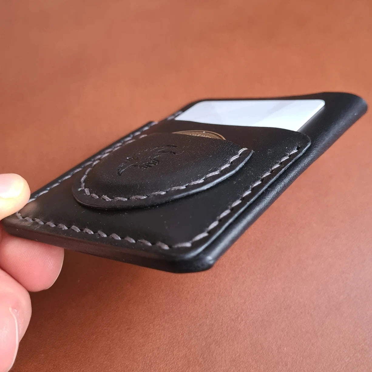 Handmade Edc Leather Wallet With Coin Pocket