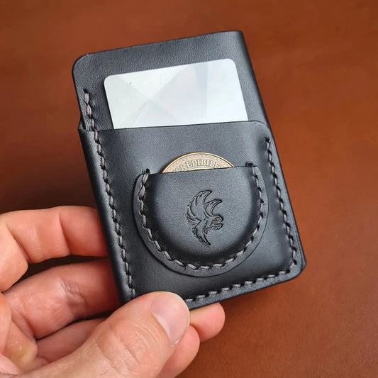 Handmade Edc Leather Wallet With Coin Pocket