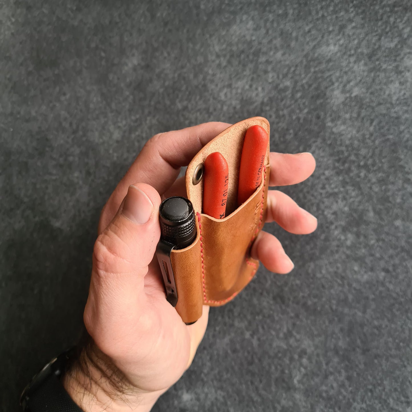 Leather Sheath for Knipex Cobra 125 & Flashlight