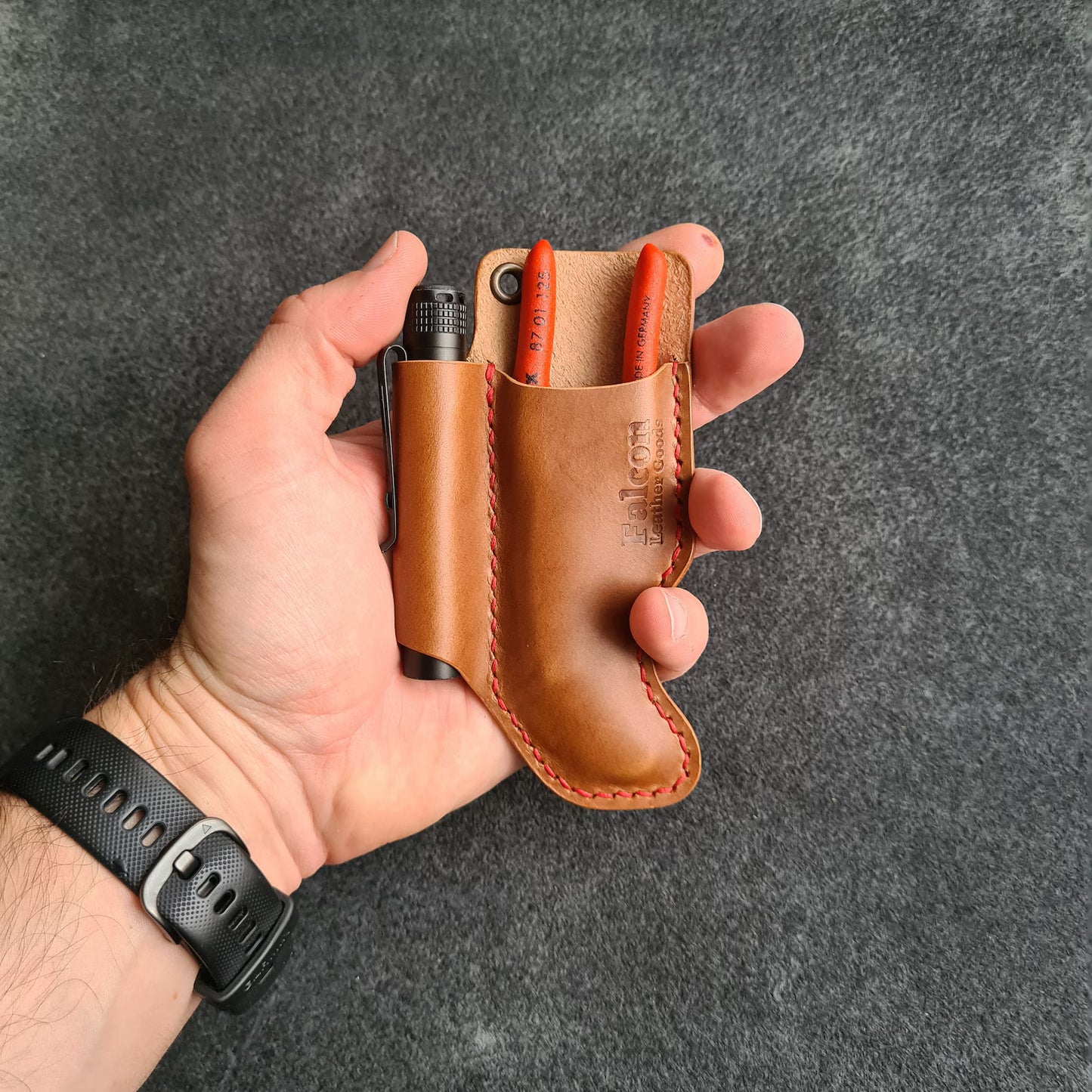 Leather Sheath for Knipex Cobra 125 & Flashlight