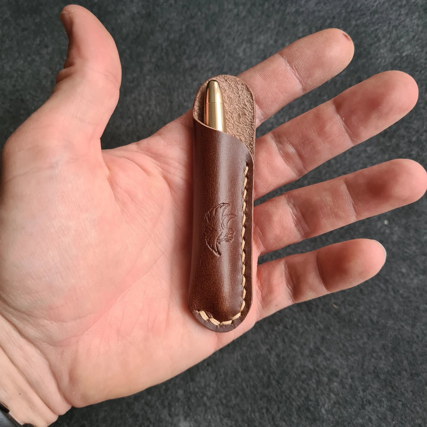 Leather Sleeve for Fisher Space Pen Bullet, Pen Leather Slip
