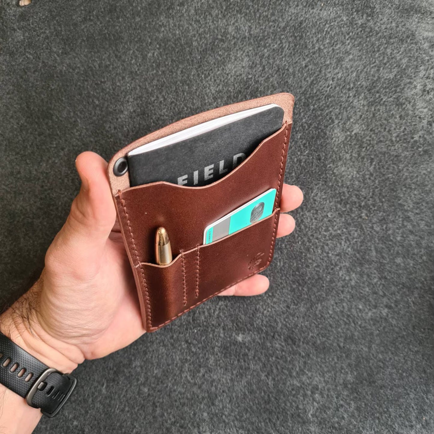 Handgefertigter EDC-Caddy aus Leder | Taschen-Organizer