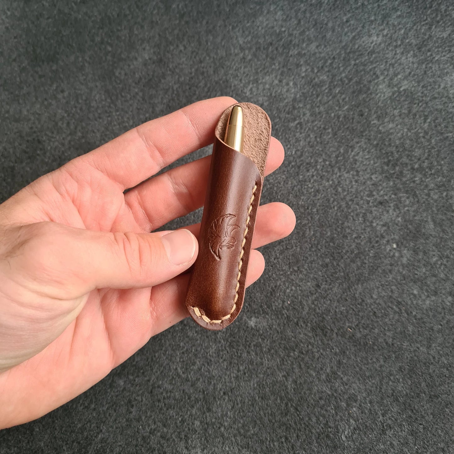Leather Sleeve for Fisher Space Pen Bullet, Pen Leather Slip