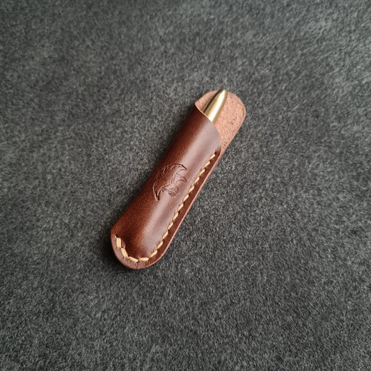 Leather Sleeve for Fisher Space Pen Bullet, Pen Leather Slip
