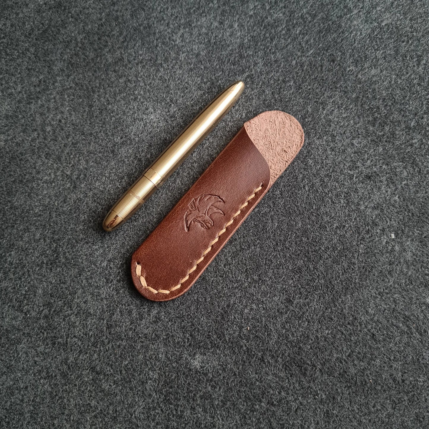 Leather Sleeve for Fisher Space Pen Bullet, Pen Leather Slip