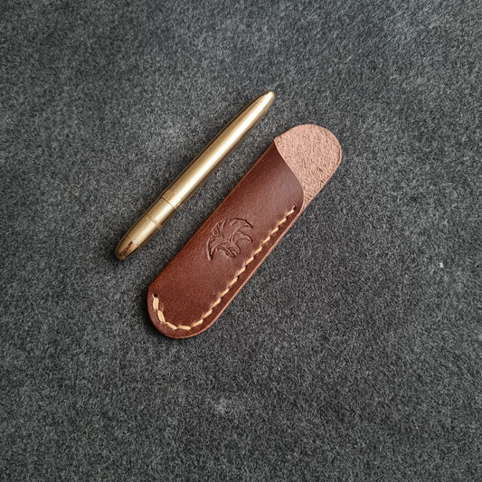 Leather Sleeve for Fisher Space Pen Bullet, Pen Leather Slip