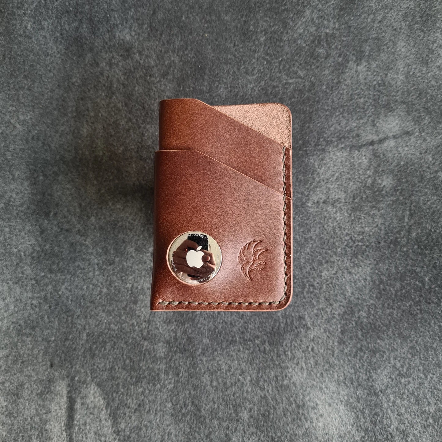 Handmade Leather Wallet With a Slot For an AirTag
