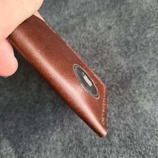 Handmade Leather Wallet With a Slot For an AirTag