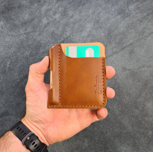 Minimalist Leather Wallet With Pen Slot