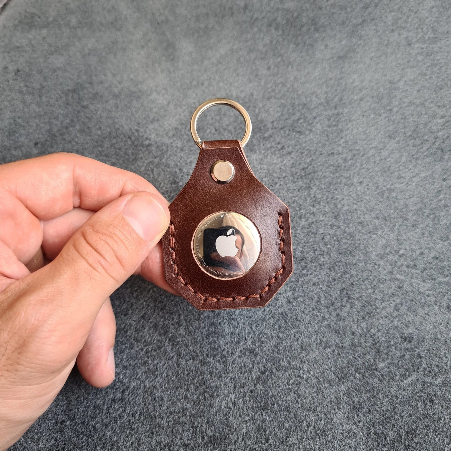 Handmade Leather AirTag Keychain | AirTag Case