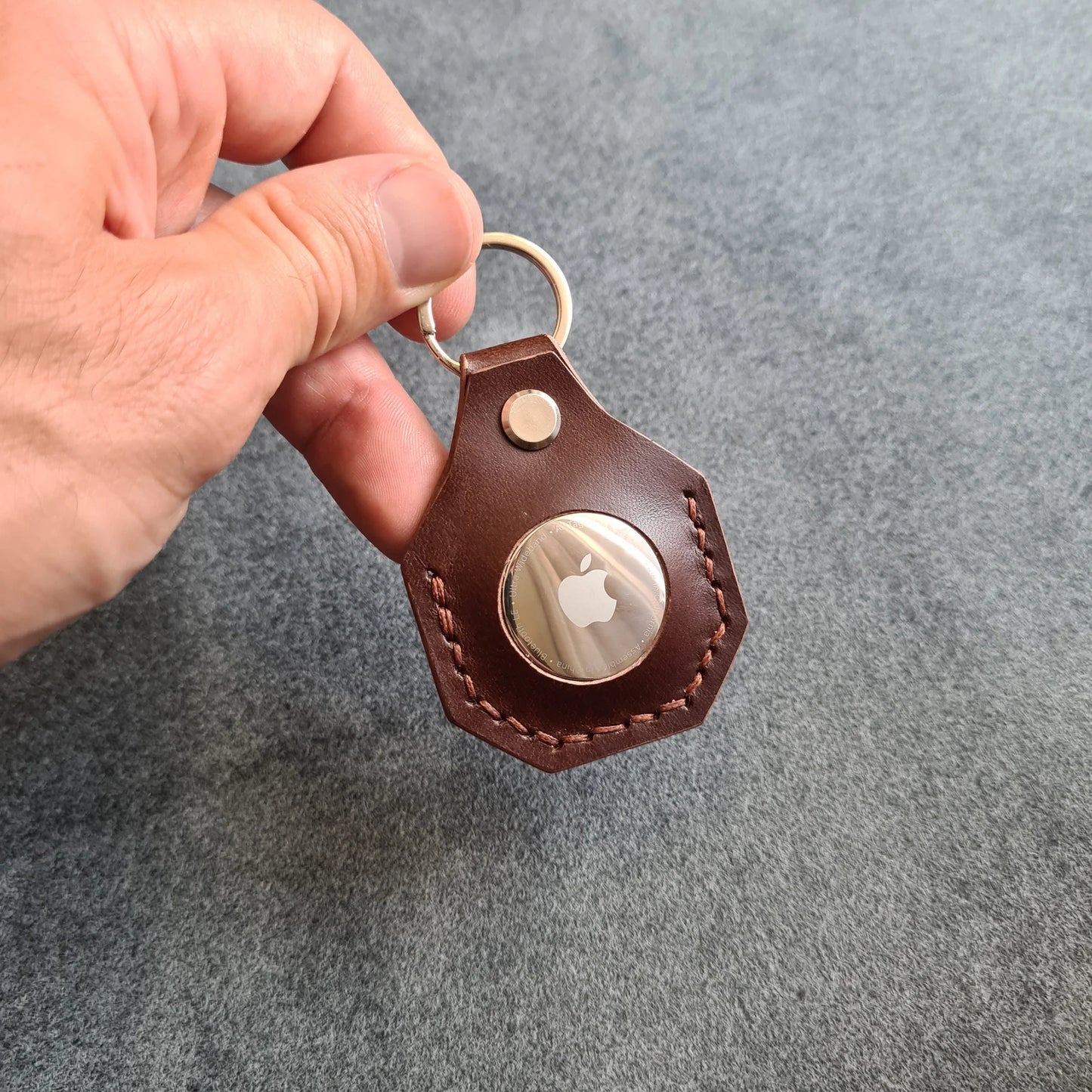 Handmade Leather AirTag Keychain | AirTag Case