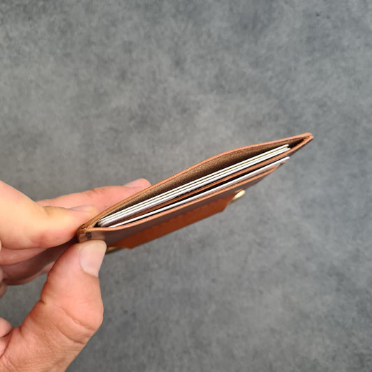 Personalized Minimalist Leather Wallet With Pen Slot