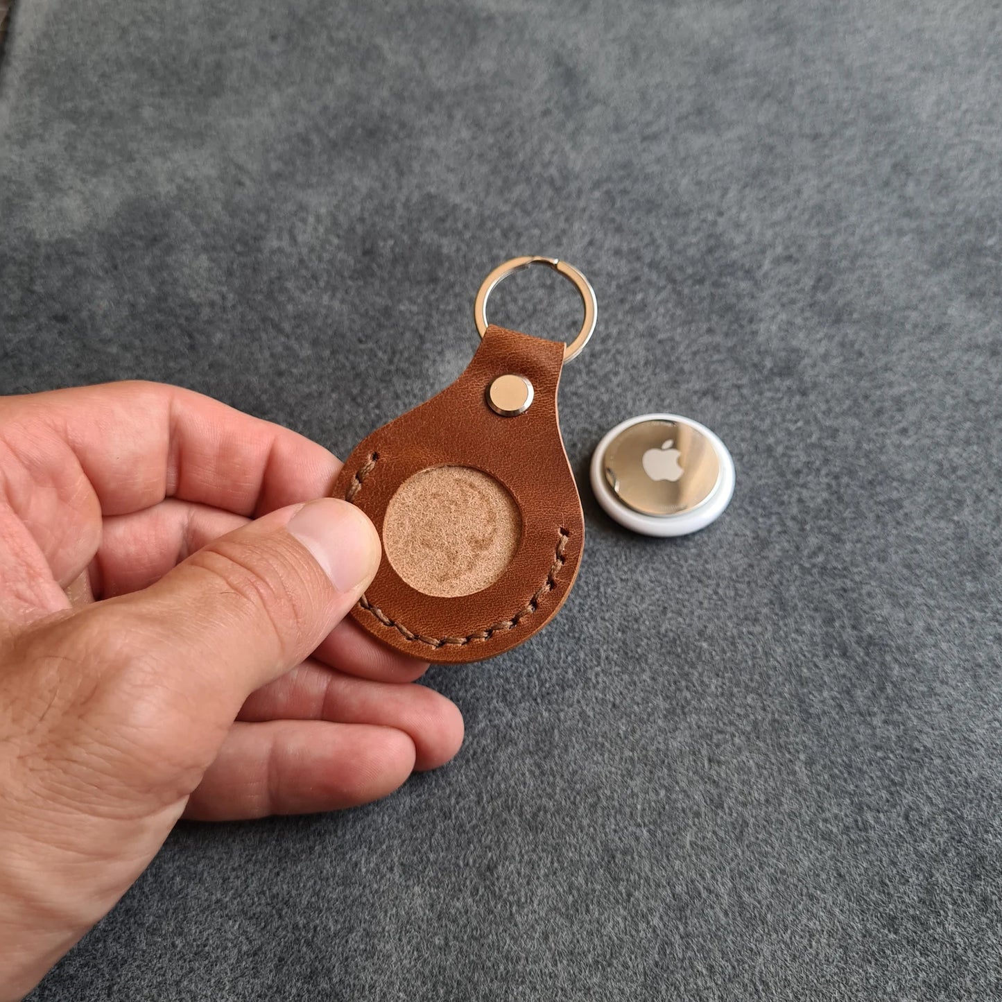 Handmade Leather AirTag Holder | AirTag Case