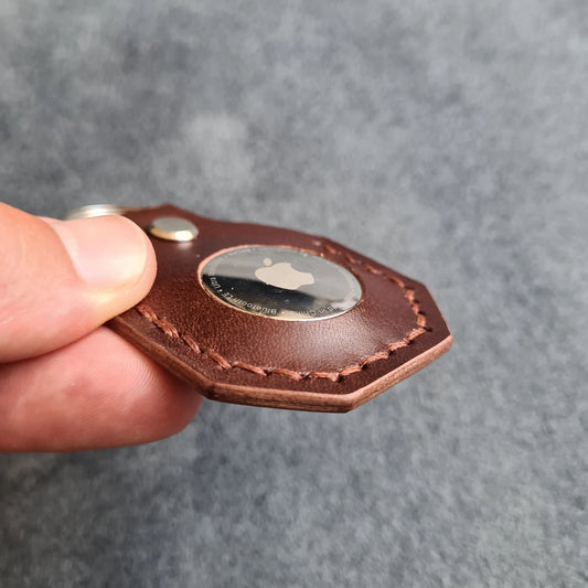 Handmade Leather AirTag Keychain | AirTag Case