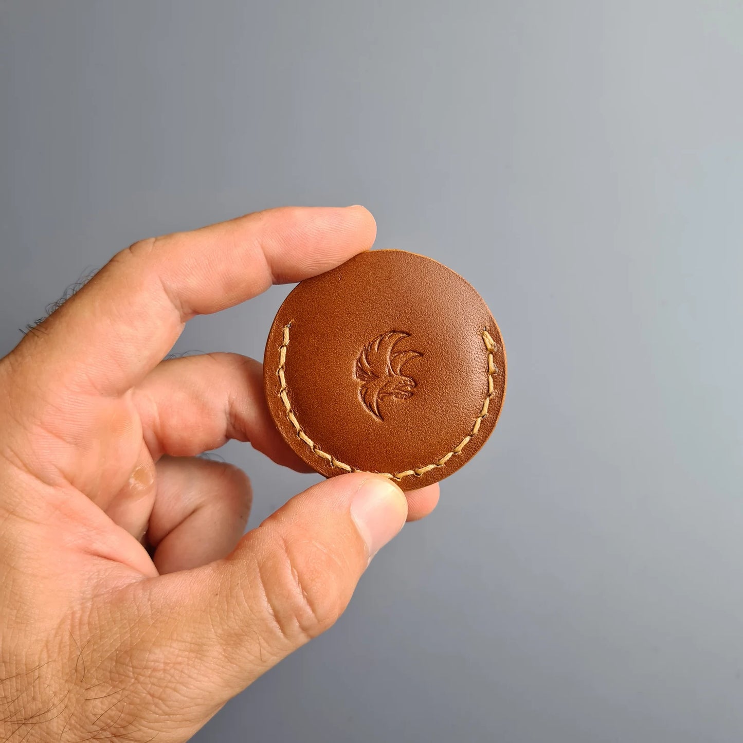 Leather Coin Holder with Cut-out Hole