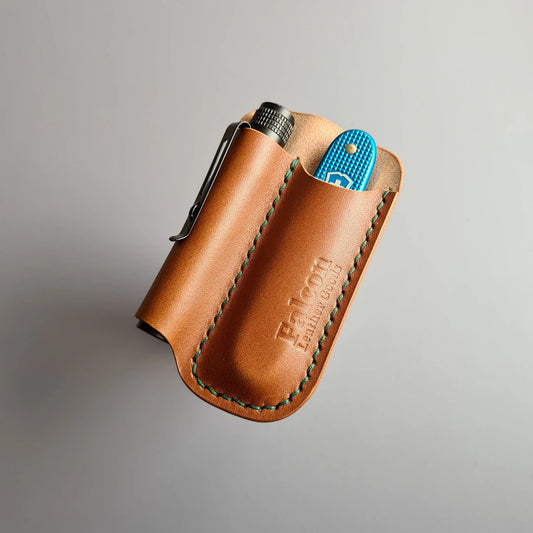 Flashlight & Knife Leather Sheath