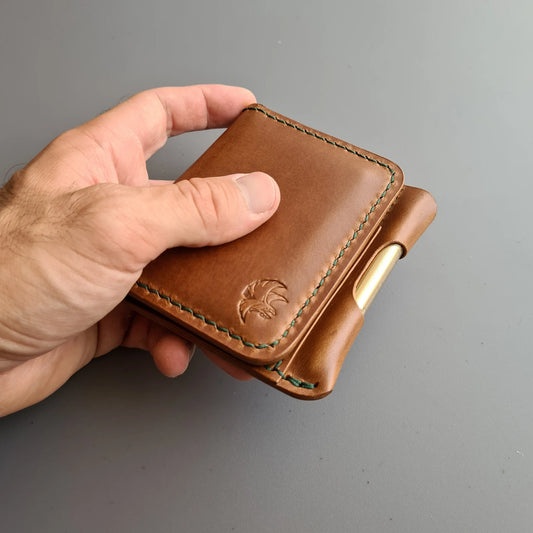 Handmade Edc Leather Wallet with a Pen Slot