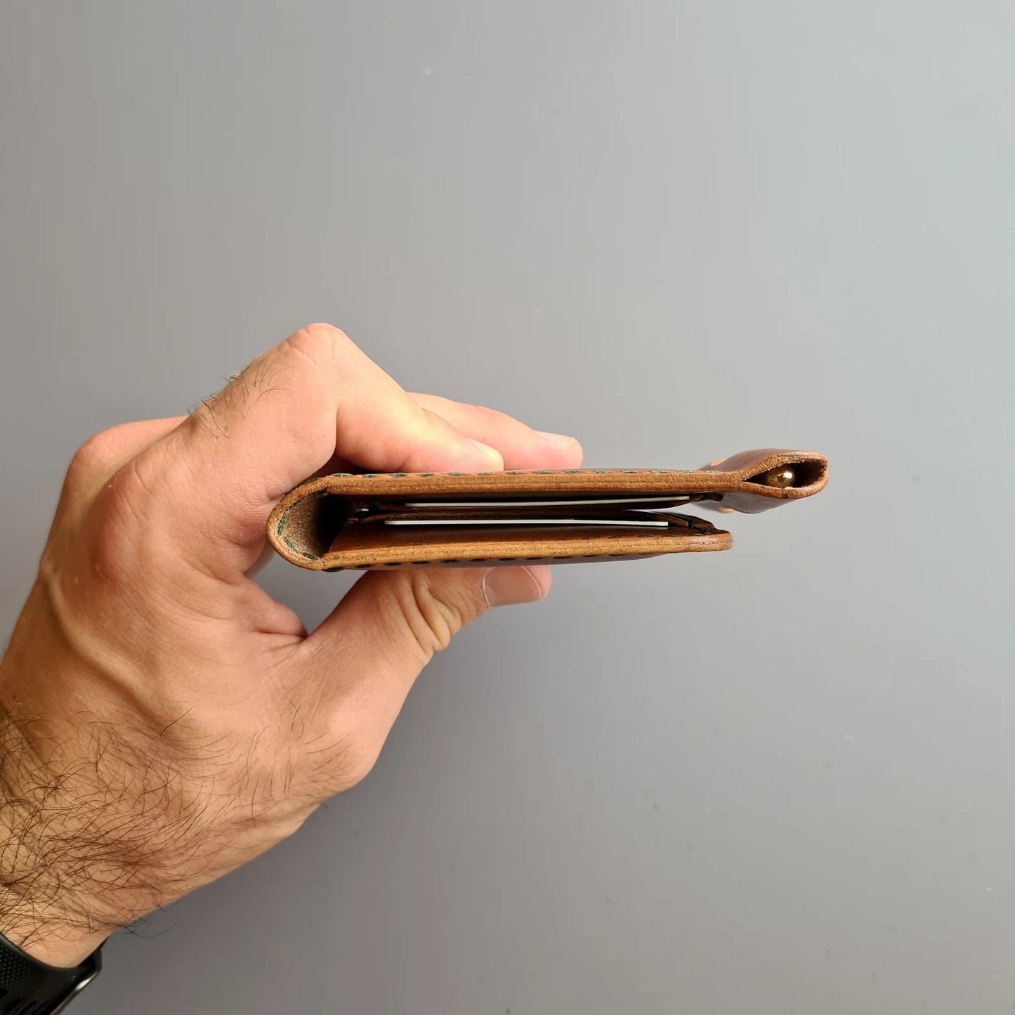 Handmade Edc Leather Wallet with a Pen Slot