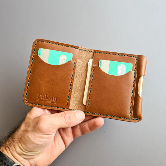 Handmade Edc Leather Wallet with a Pen Slot
