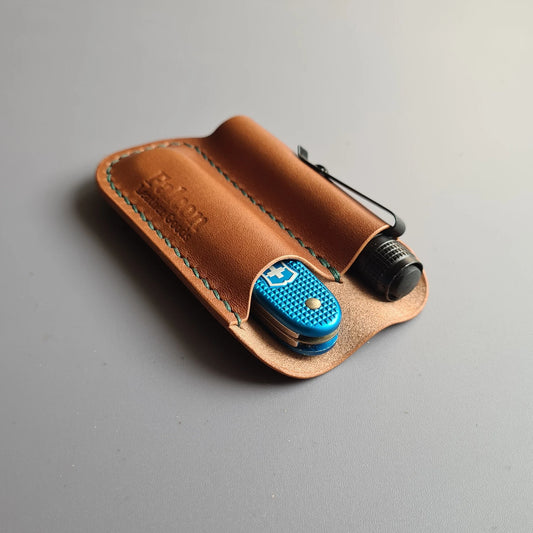 Flashlight & Knife Leather Sheath